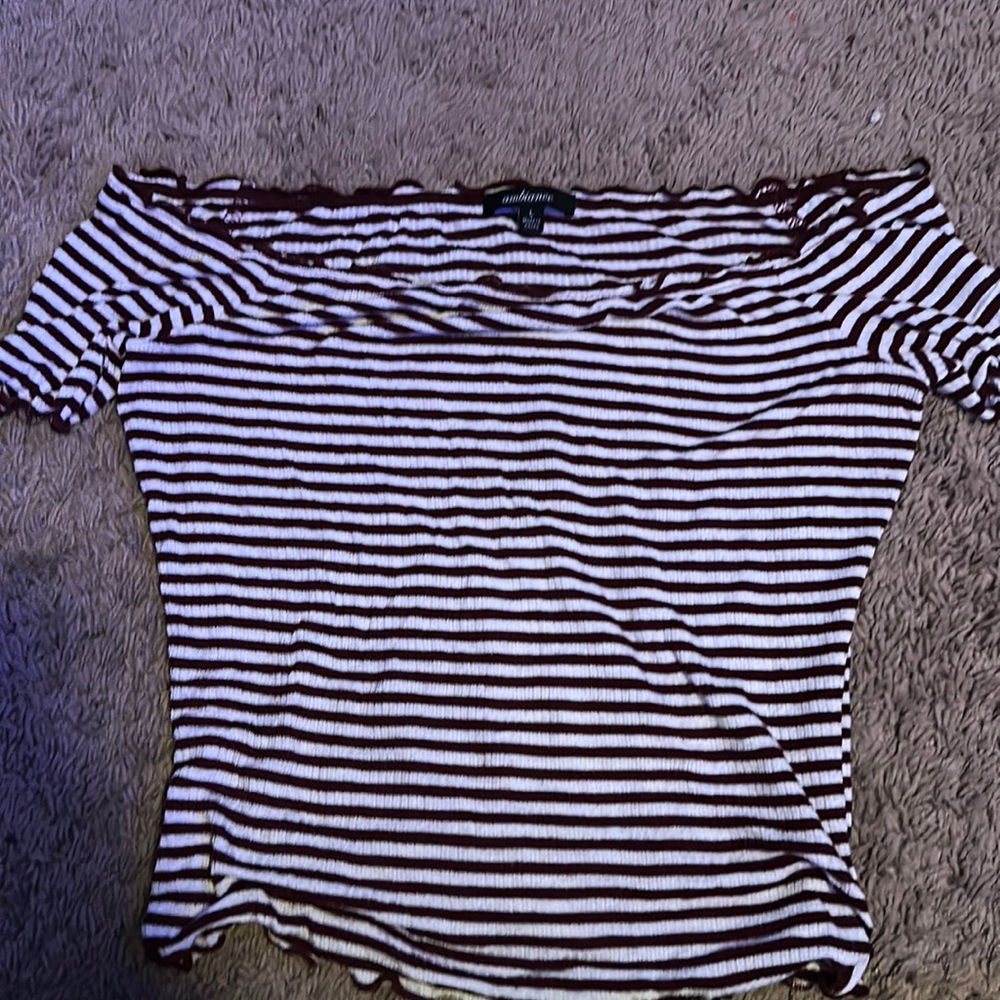 Striped Blouse Off the Shoulder!!
